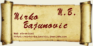 Mirko Bajunović vizit kartica